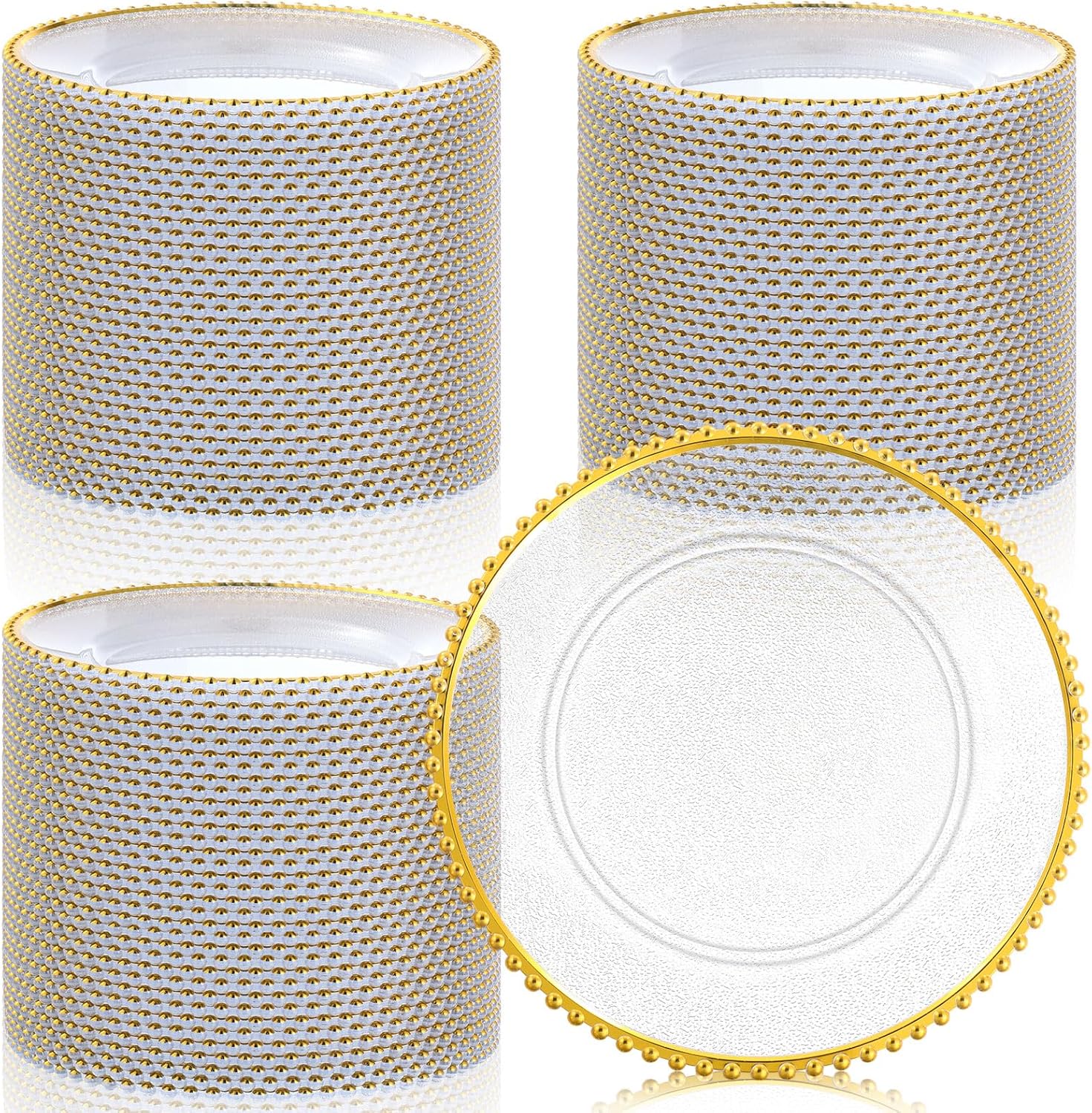Elegant 13 Inch Clear Charger Plates for Weddings and Events
