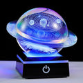 3d Solar System Model Galaxy Crystal Ball 80mm - Saturn Shape Night