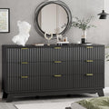 Fluted Dresser for Bedroom with 9 Drawers - Modern Wood Chest