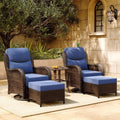 HILLGA Patio Furniture Set with 6-in Thick Cushions - 5PC Blue