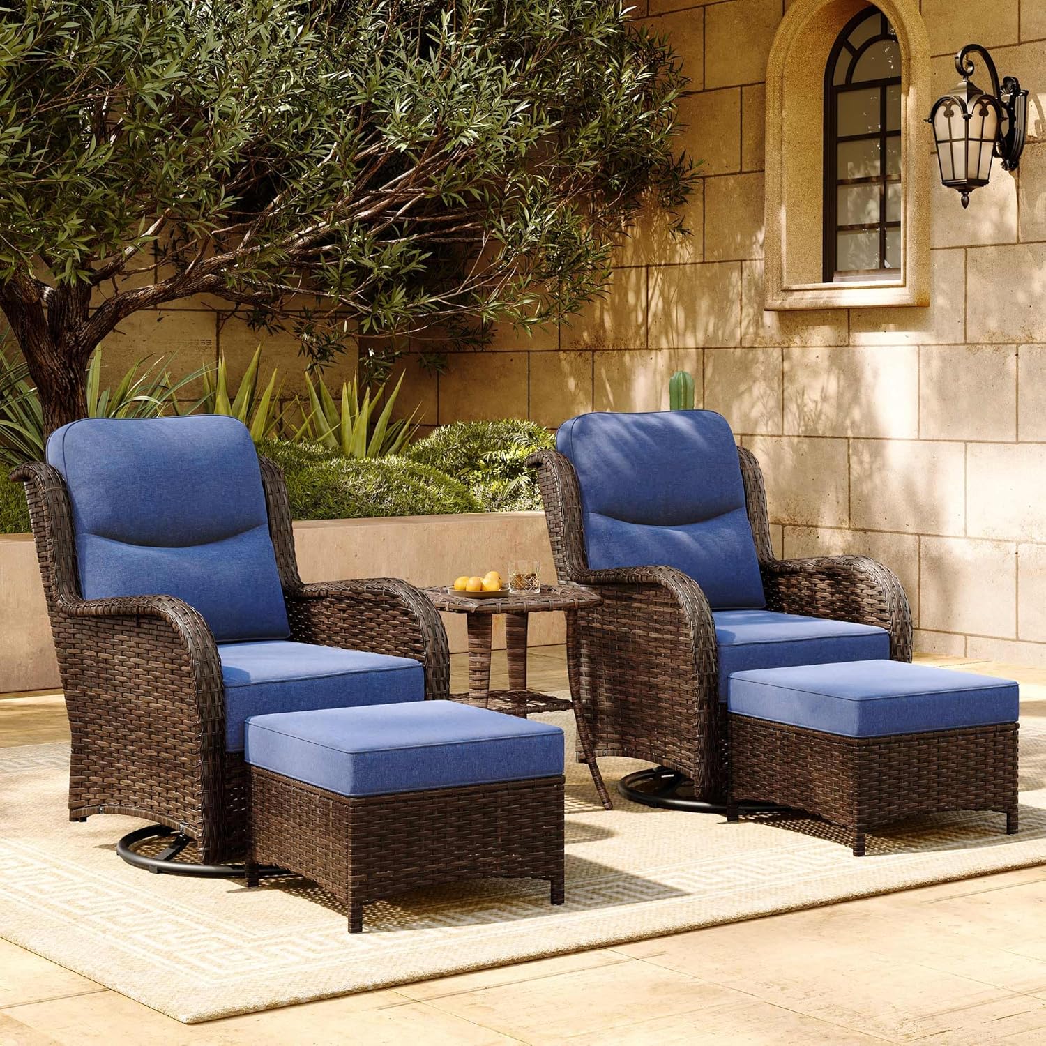 HILLGA Luxury Patio Furniture Set with Thick Cushions for Comfort