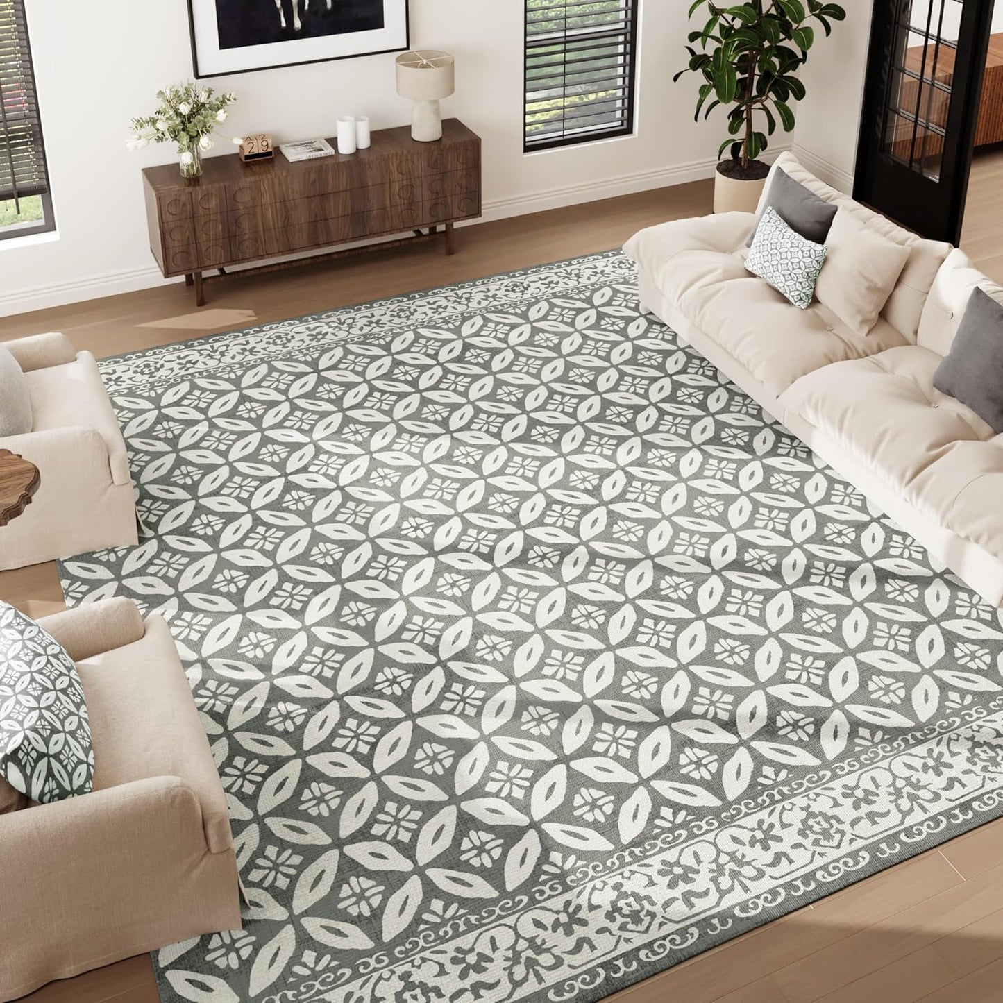 jinchan Area Rug 8x10 Washable Rug for Living Room and Office