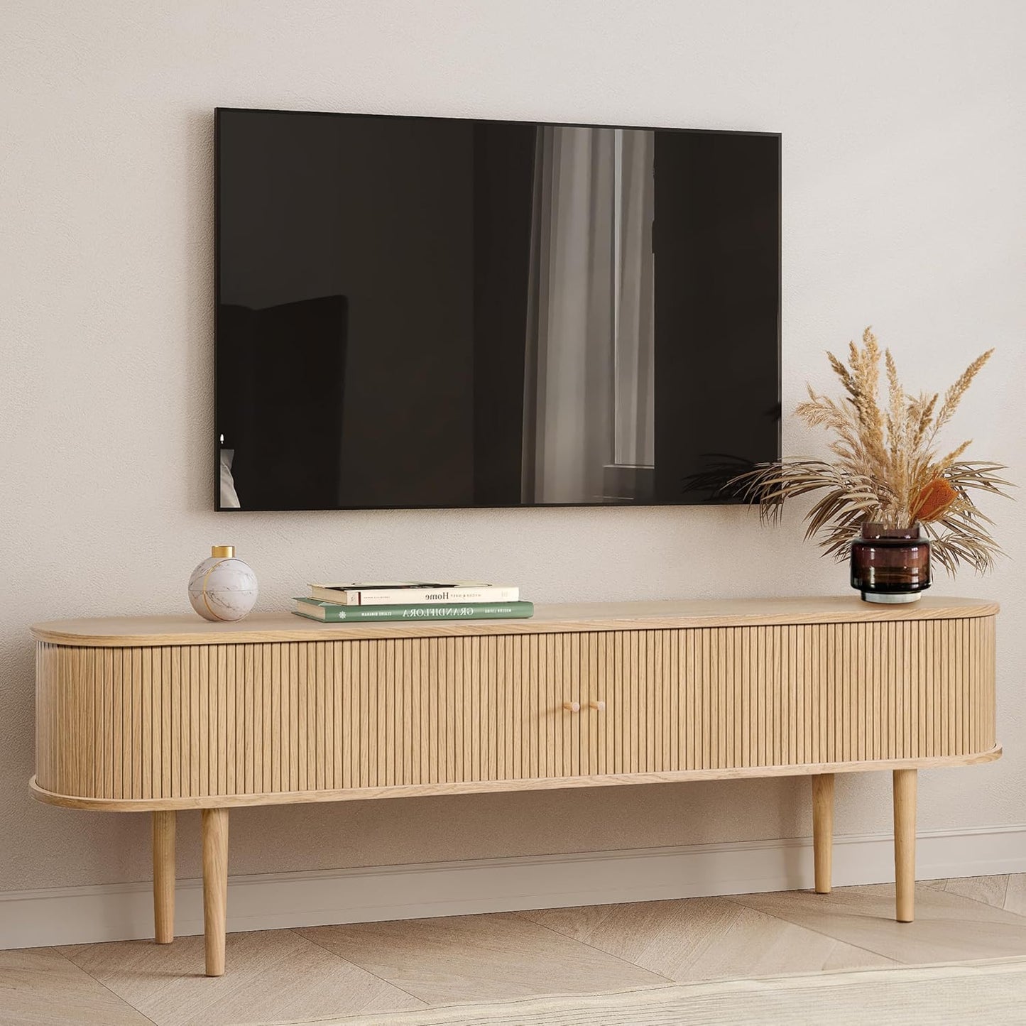 Mid Century Modern TV Stand | 65-75 TV | Storage & Shelves