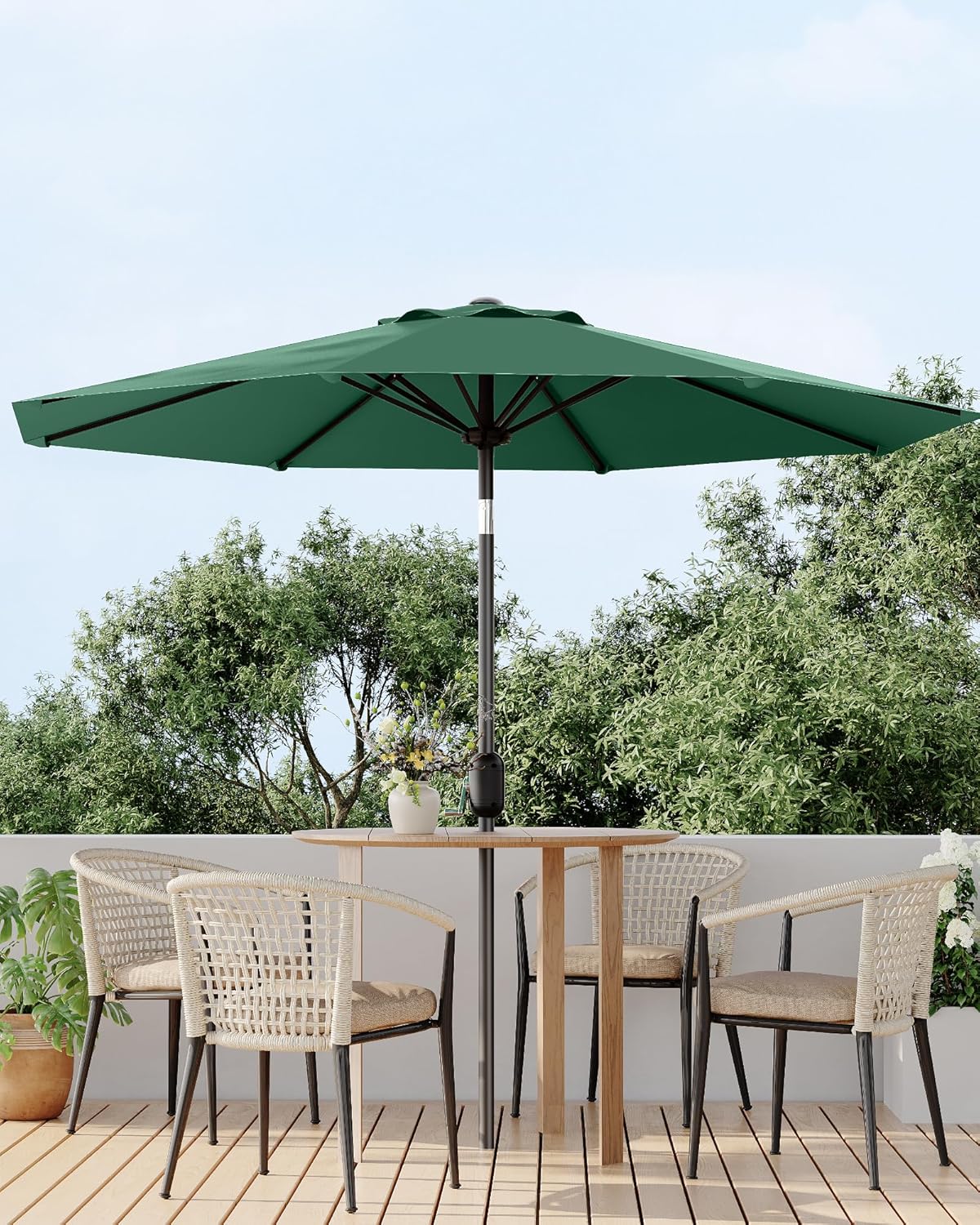 10FT Outdoor Patio Umbrella with Push Button Tilt and Crank