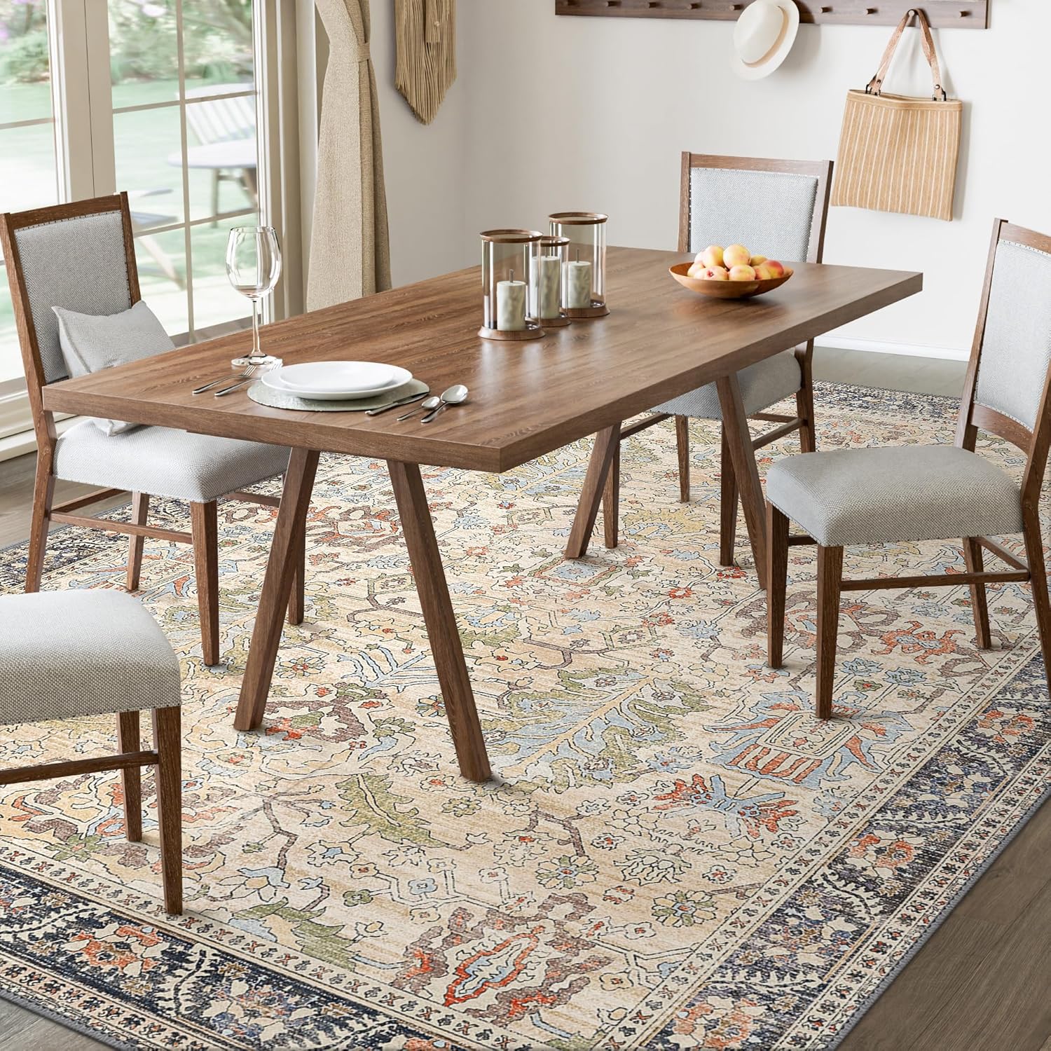 Bavni 6x9 Area Rugs Boho Washable Non-Slip Vintage Rug