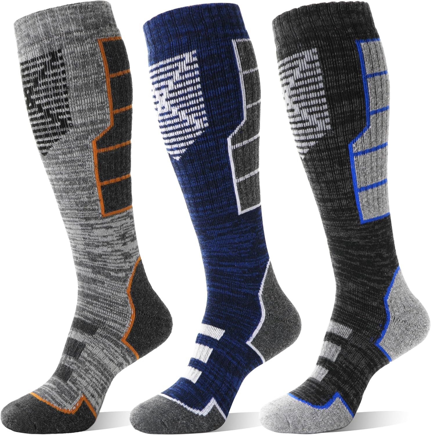 Anlisim 3 Pairs Merino Wool Ski Socks