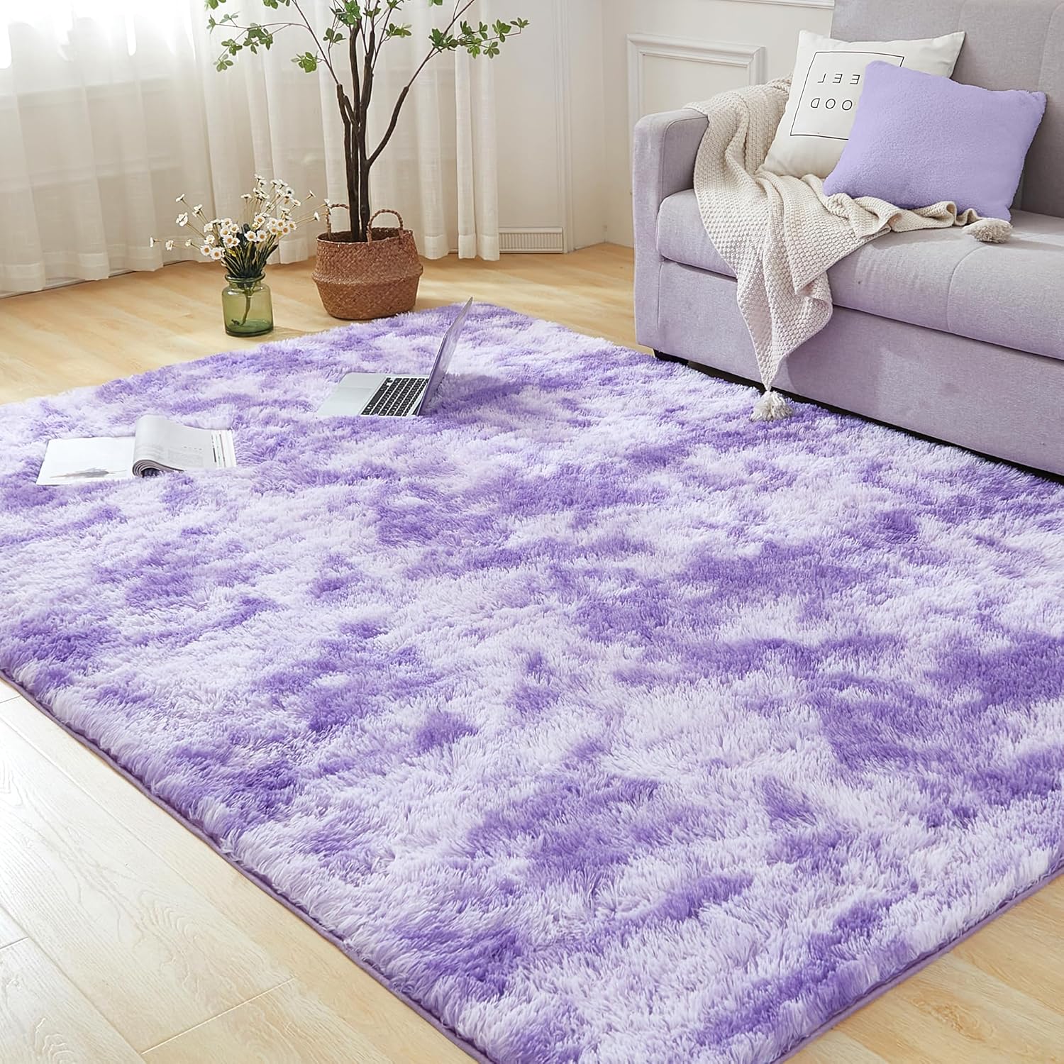 Andency 8x10 Area Rugs for Living Room, Soft Shag Carpet