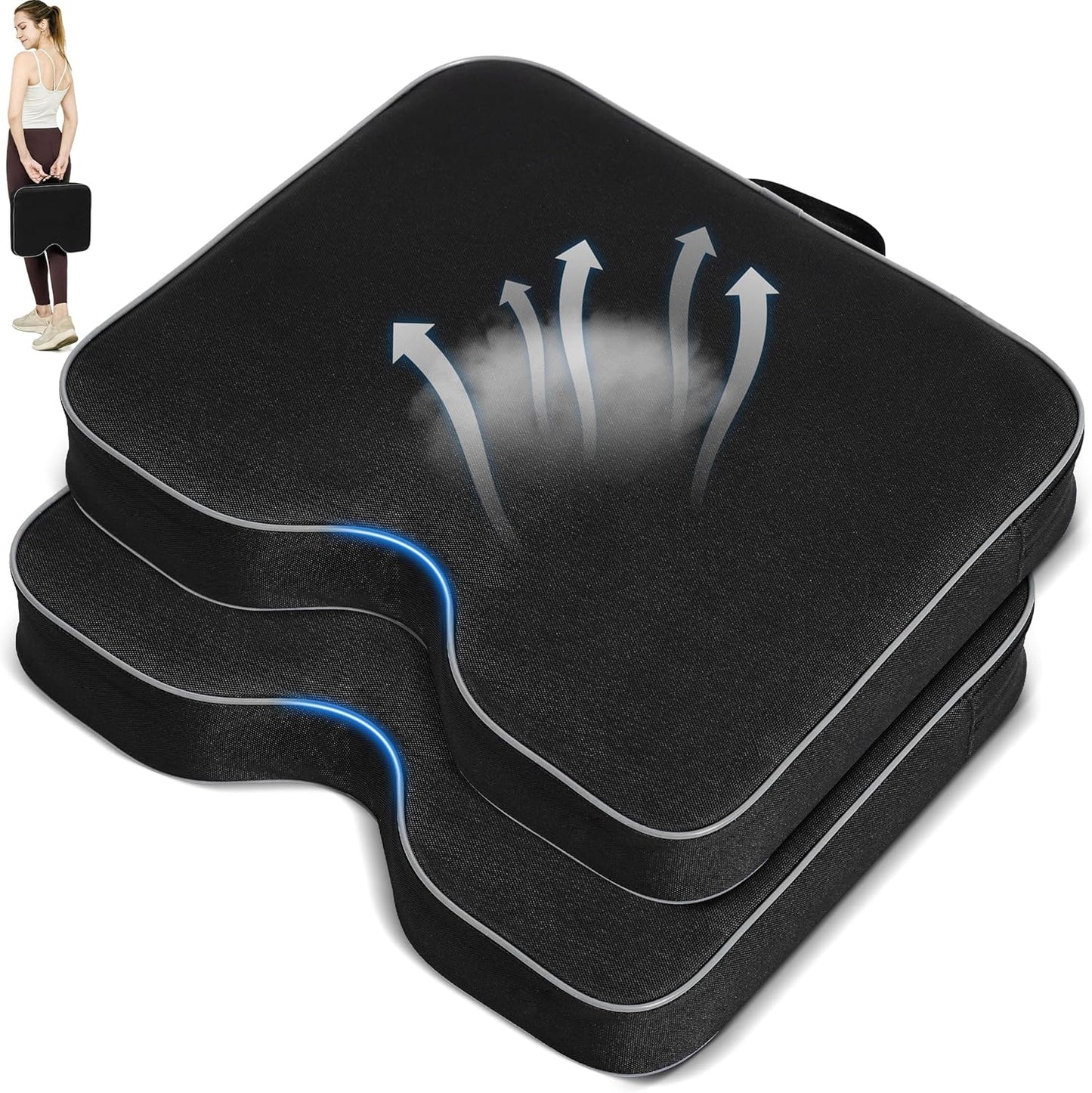 2 Pcs Stadium Seat Cushions for Outdoor Sports Events Comfort