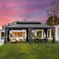 Domi 12x20FT Outdoor Gazebo Hardtop - Ventilated Double Roof