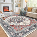 OPPODREAM Thin Area Rug 5x7 - Washable Non-Slip Low-Pile Rug