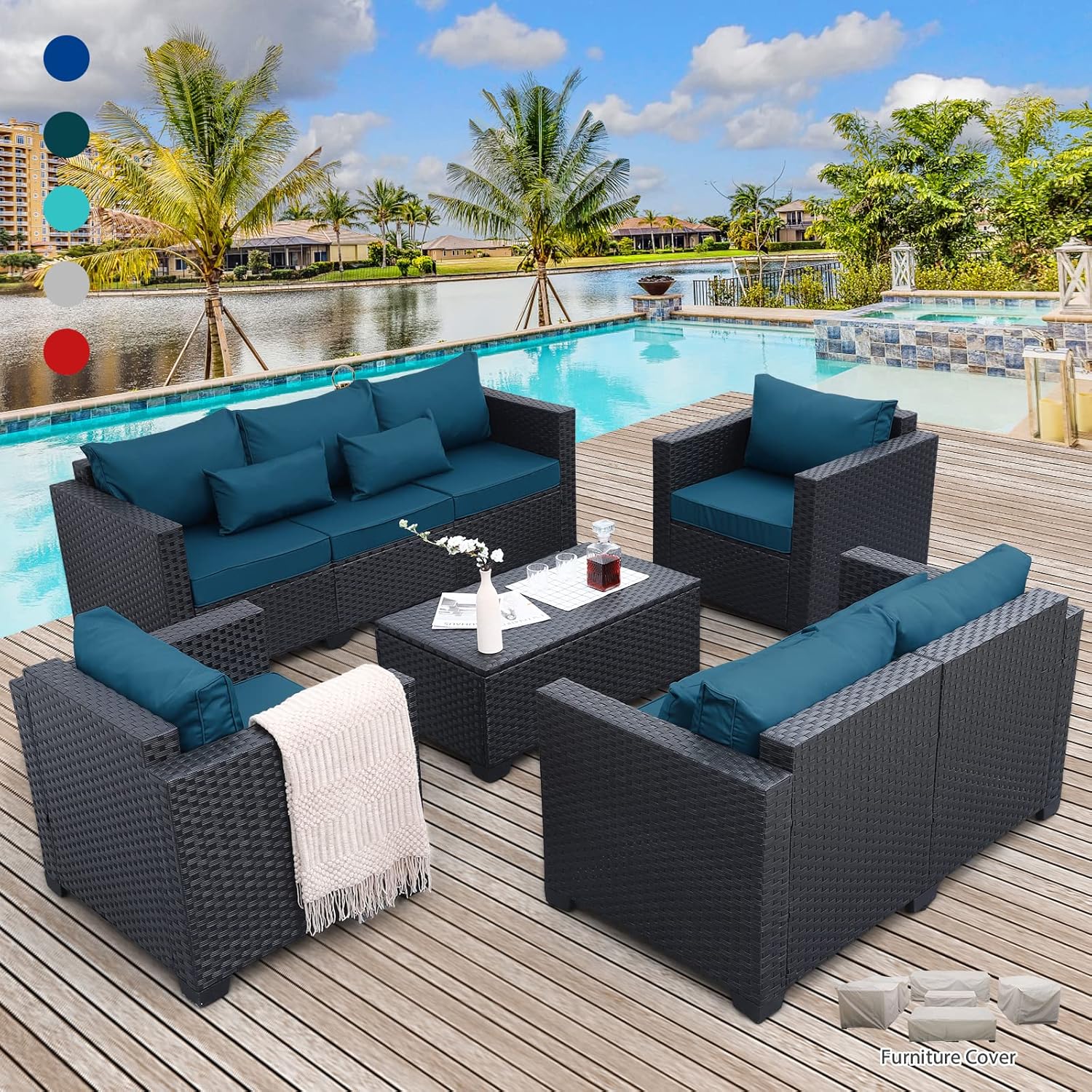 Rattaner Patio Furniture Set 5 Pieces for Outdoor Comfort