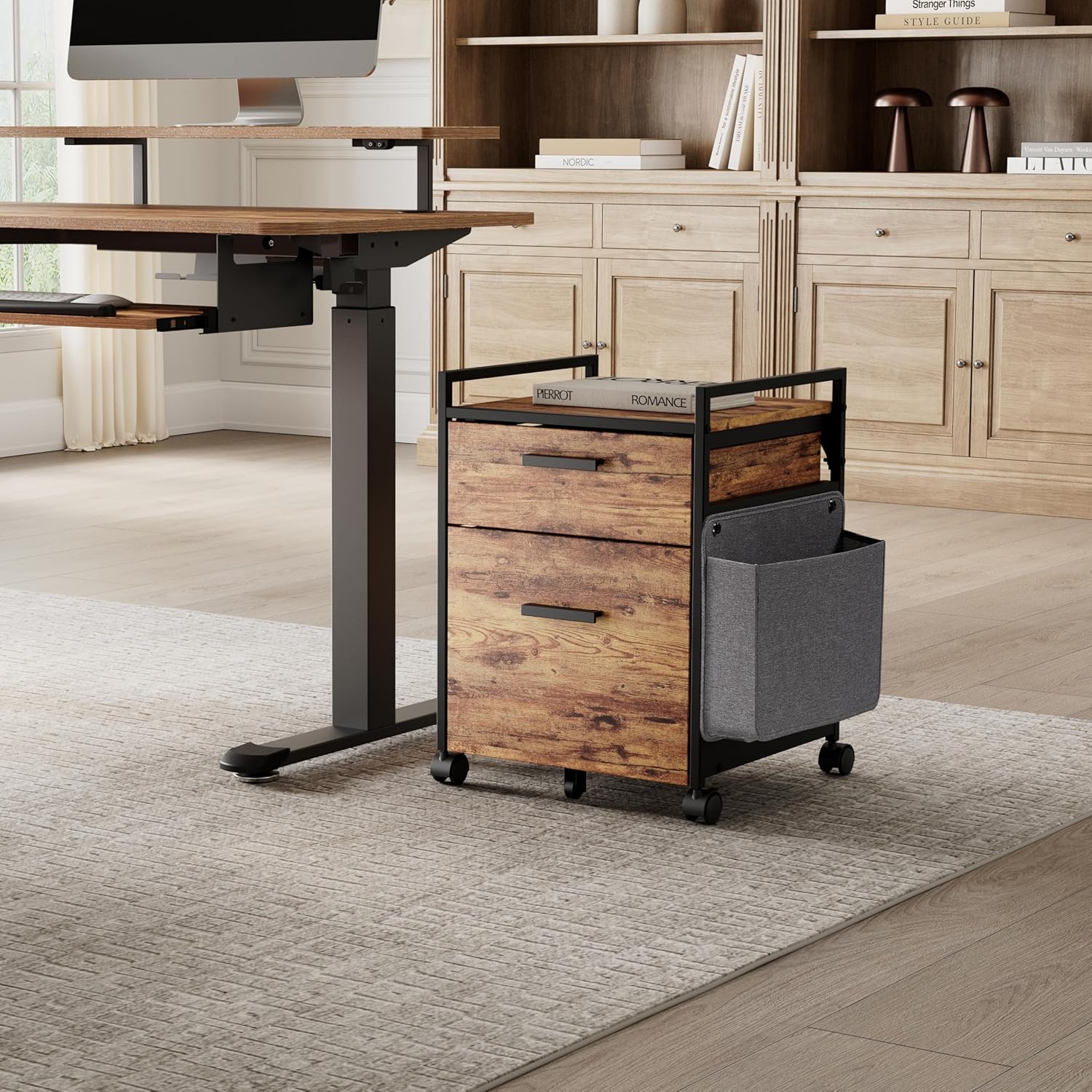 EUREKA ERGONOMIC Mobile File Cabinet: Stylish Office Storage