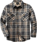 Men's Sherpa Lined Cotton Flannel Shirt Jacket - Warm Fleece Layer