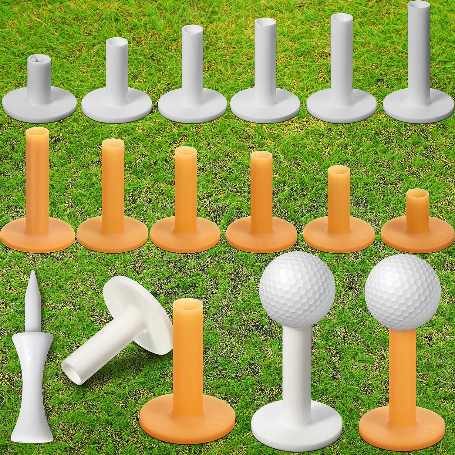 Skylety 24 Pcs Rubber Golf Tees Set - Practice Anywhere!
