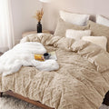 Bedsure King Size Fluffy Comforter Set - Warm Sand Plush Fleece