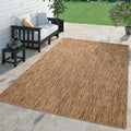 Solid Outdoor Rug for Patio or Balcony Waterproof in Mottled Brown