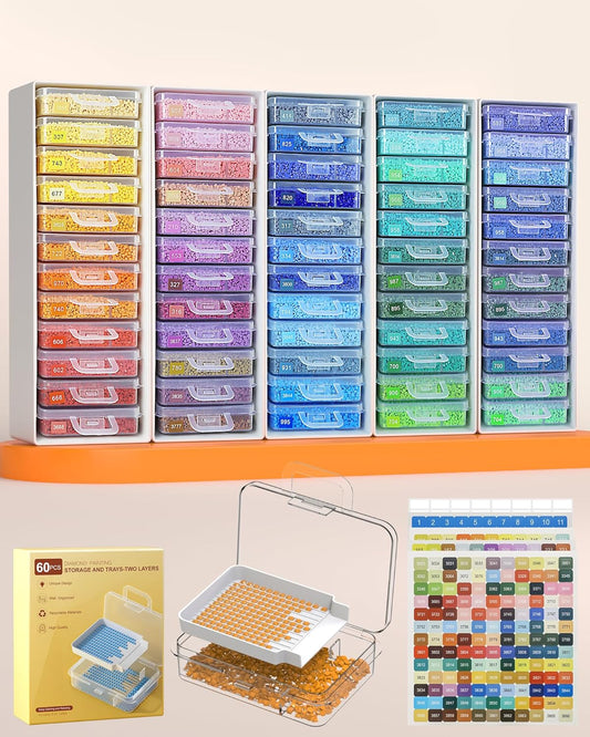 Redtwo 60pcs Diamond Painting Storage Containers for Organized Art