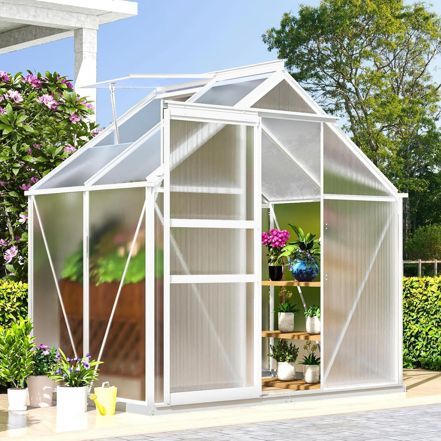 DWVO 6x4FT Polycarbonate Greenhouse for Year-Round Gardening