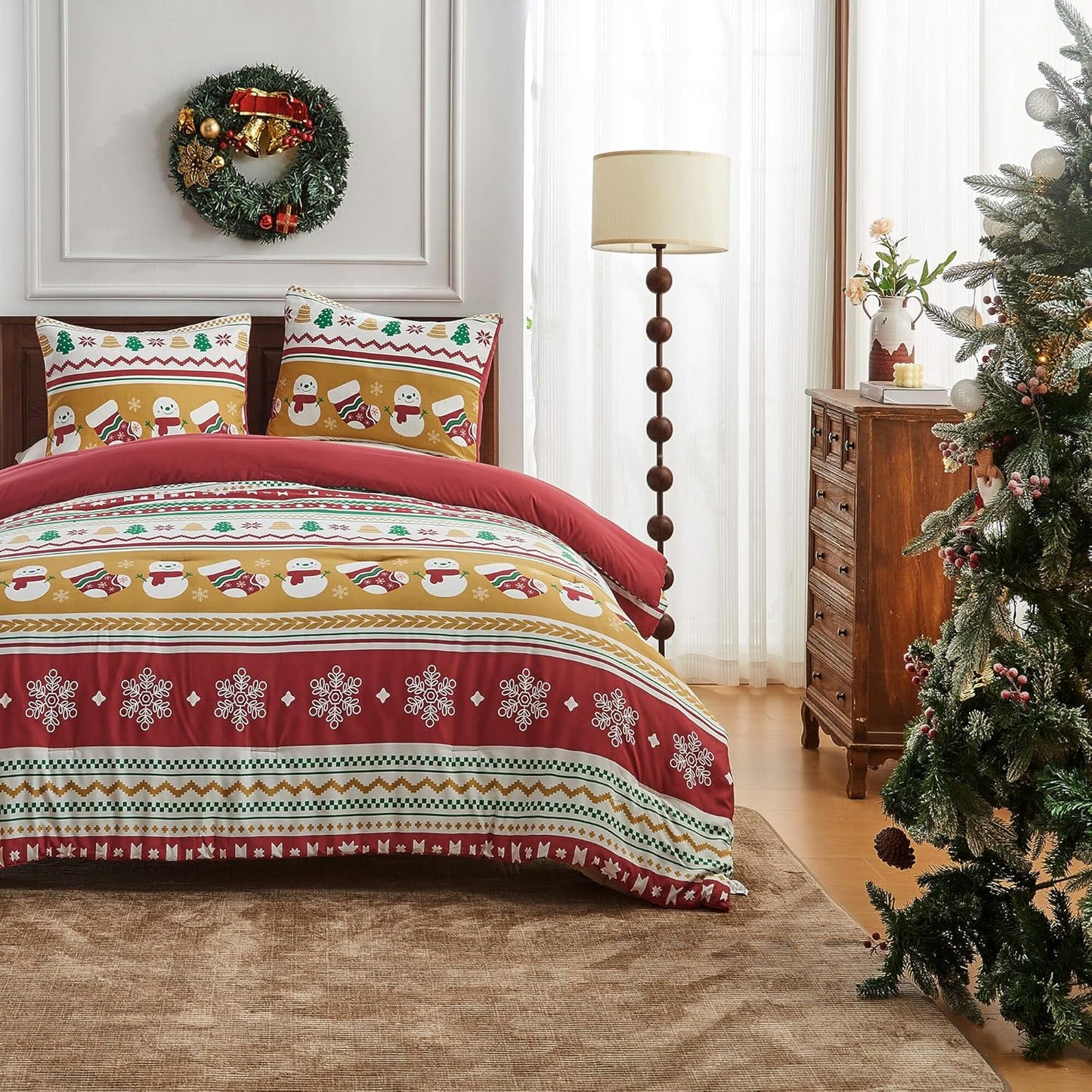 Bonlino Christmas Queen Comforter Set - Festive Bedding Delight