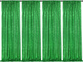 Green Sequin Backdrop 4 Panels 2FTx8FT - Sparkle Photo Drapes