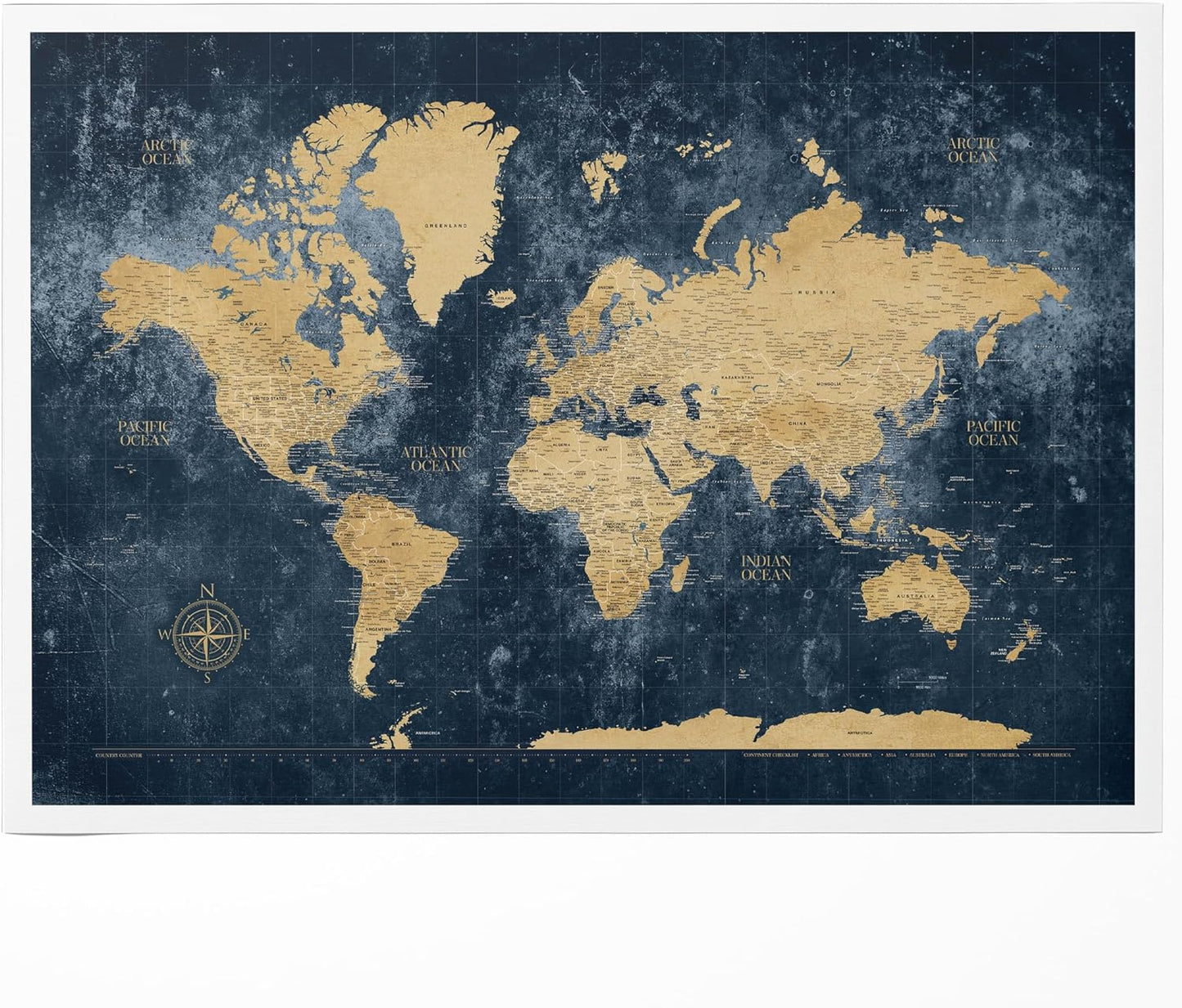Push Pin Travel Map on Canvas for Tracking Adventures