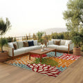 Nourison Aloha Indoor/Outdoor Green 6 ft x 9 ft Area Rug - Tropical