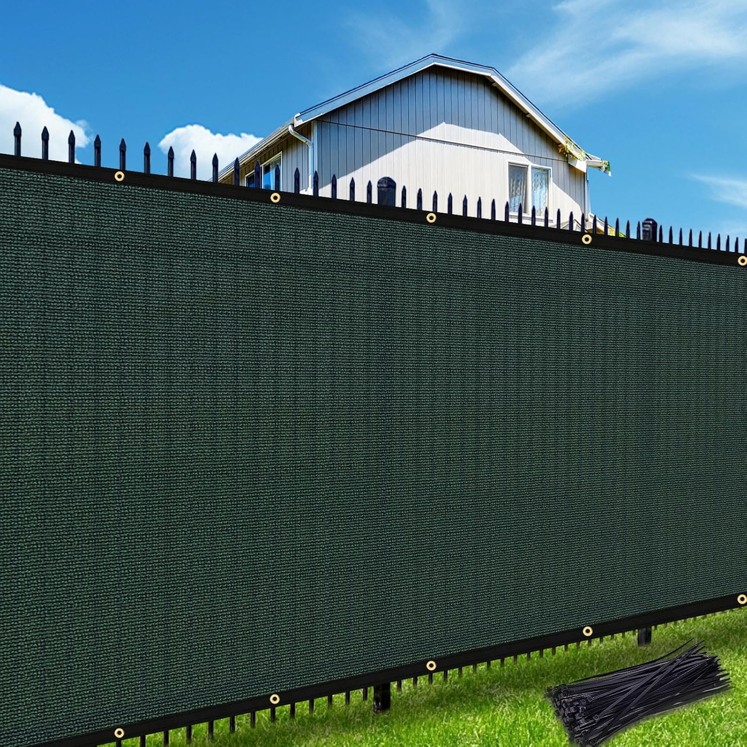 Artpuch 3'x10' Dark Green Privacy Screen - Heavy Duty 170GSM for Ultimate Outdoor Privacy