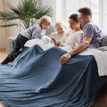 Cal King Sherpa Fleece Oversized Blanket Slate Blue - Thick Warm