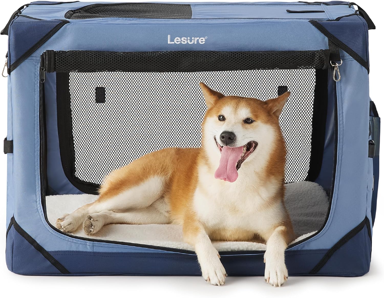 Lesure Collapsible Dog Crate - Portable Travel Kennel for Medium Dogs