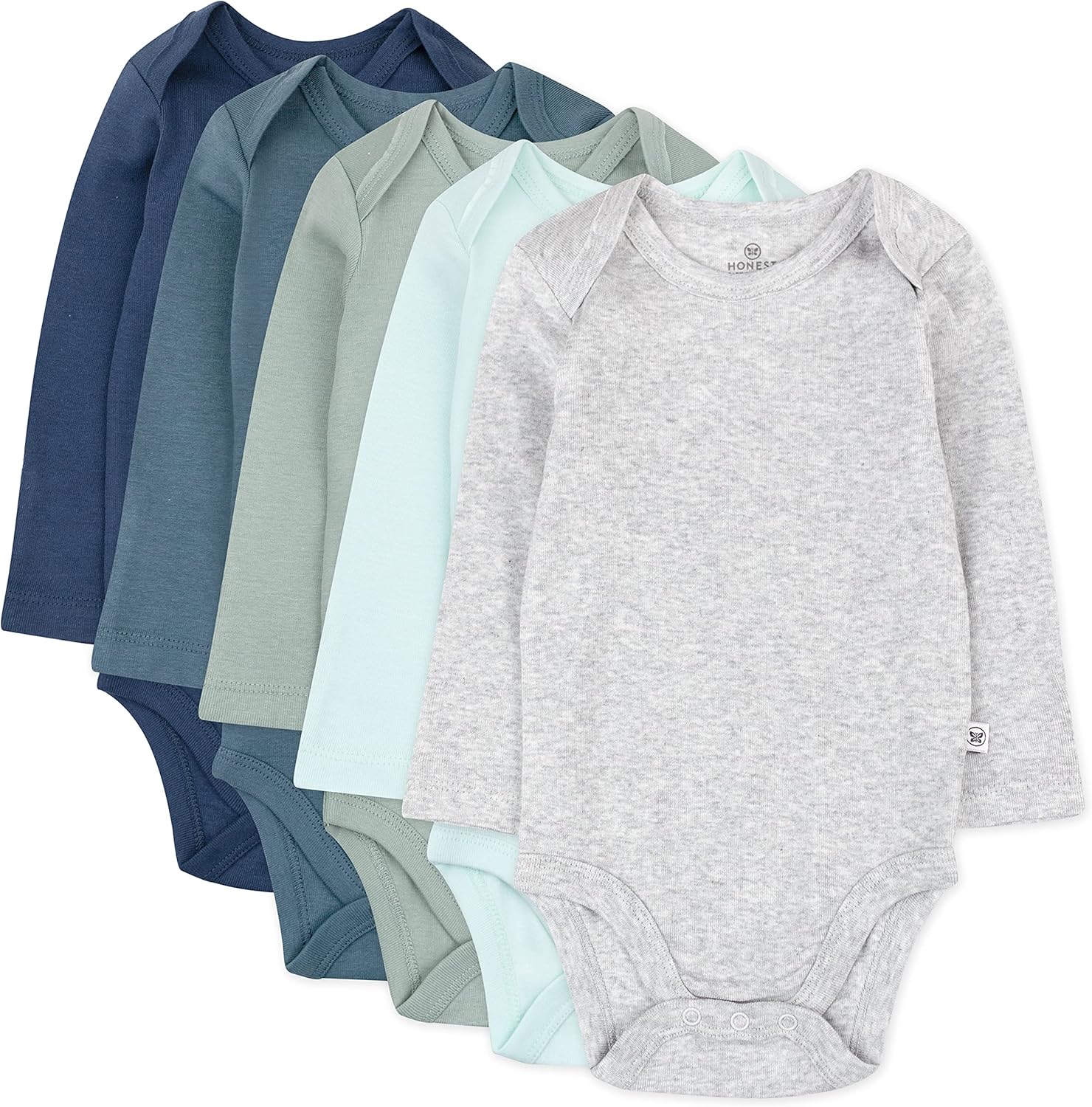 HonestBaby Long Sleeve Bodysuits 5-Pack for Infant Boys