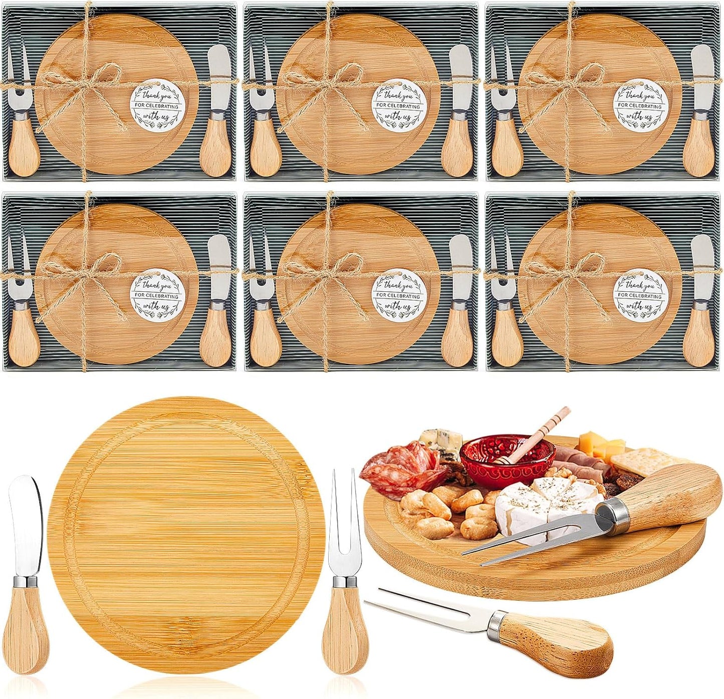Maxcheck 6 Sets Baby Shower Game Prizes Cheese Board Set