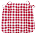 Classic Check Red Dining Chair Pad - 15 x 17 Small Cushion