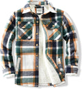 Men's Sherpa Lined Flannel Shirt Jacket - Warm Everyday Layer no