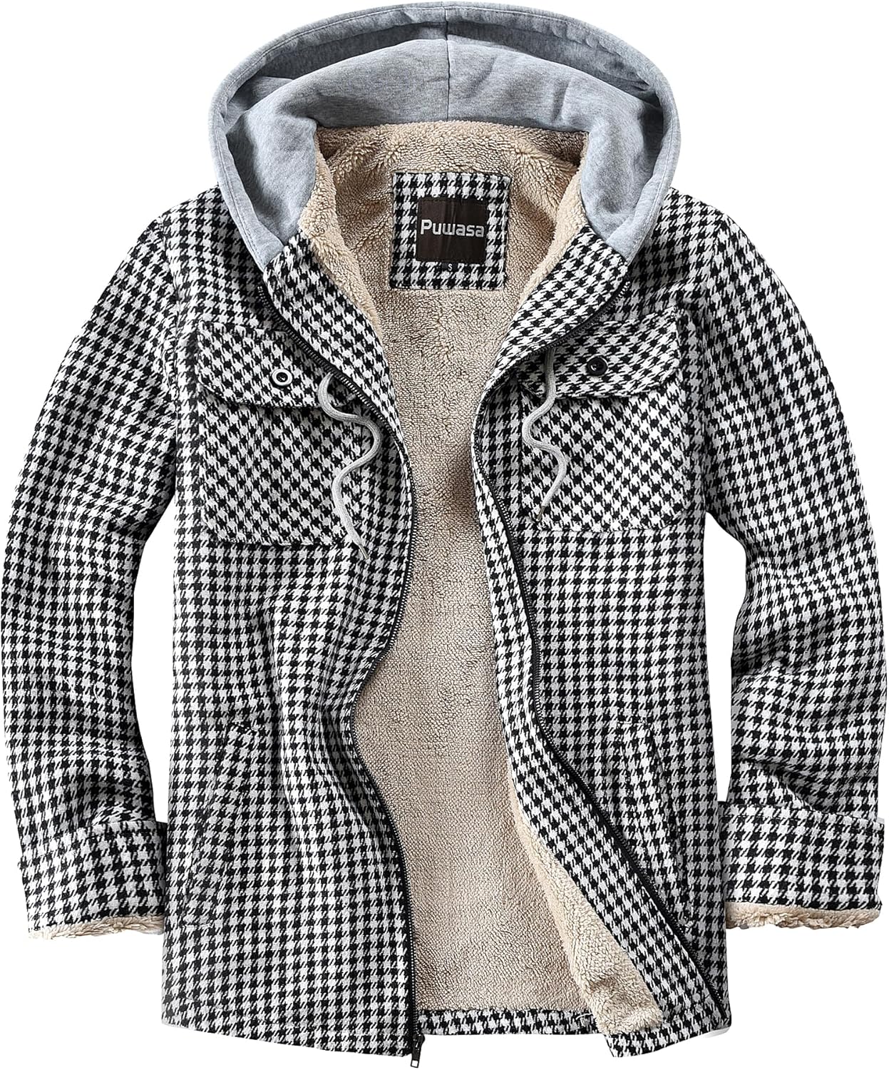 Men's Full Zip Sherpa Lined Flannel Jacket for Cold Weather