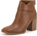 LAICIGO Women's Square Toe Ankle Boots High Chunky Heel - Stylish this