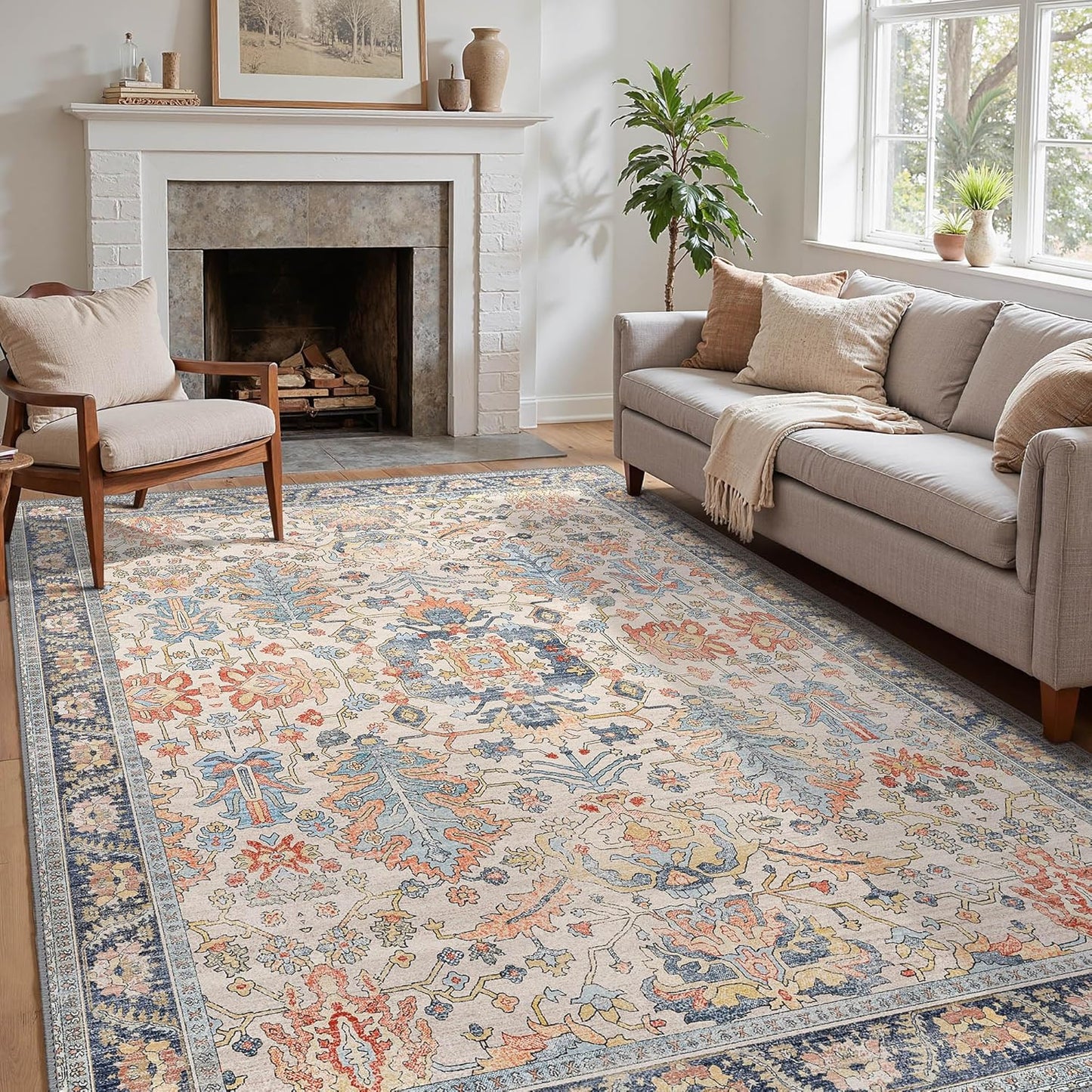 Boho Area Rugs 8x10 Clearance Washable for Living Room
