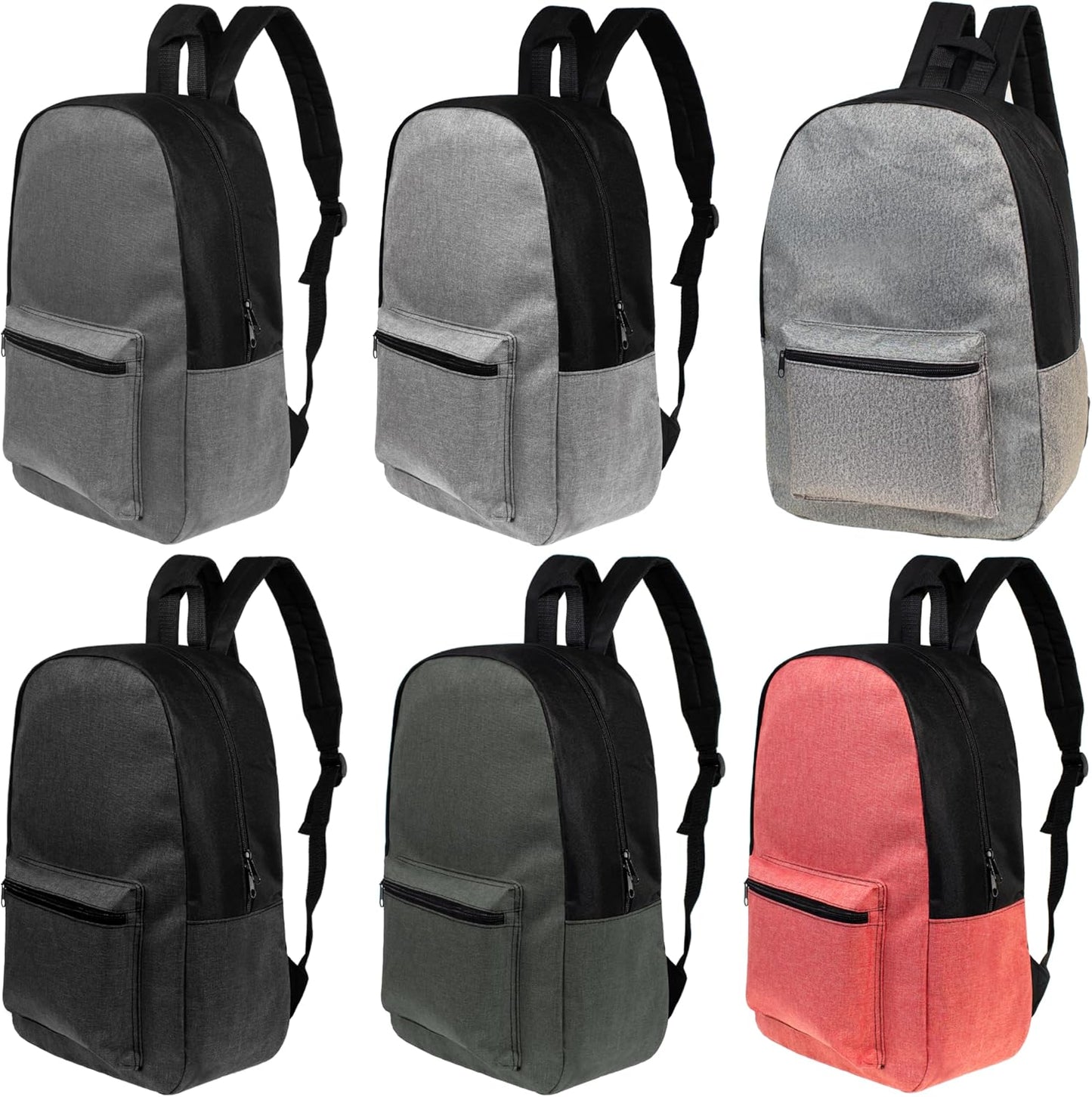 Wholesale Bulk Backpacks 24 Pack 17 inch Assorted Colors