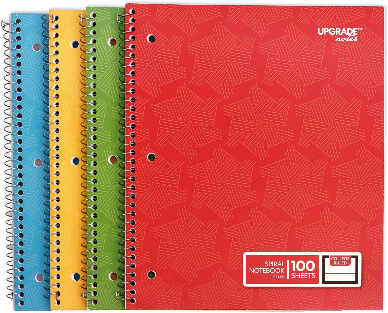 Ink-Bleed Resistant Spiral Notebooks, 4-Pack