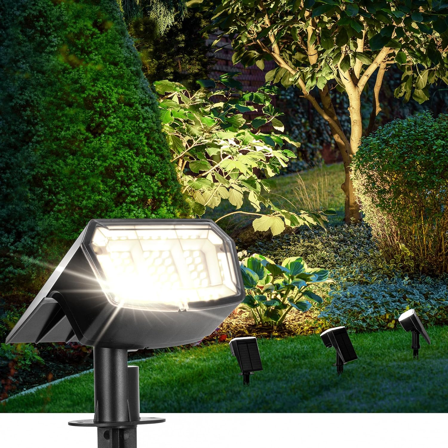Solar Spot Lights Outdoor 63 LED for Garden and Landscape Use