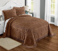 Montgomery Ward Emily Floral Chenille Bedspread in Chocolate