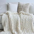 Chenille Chunky Knit Blanket Throw 30x40 in - Handmade Cozy Throw