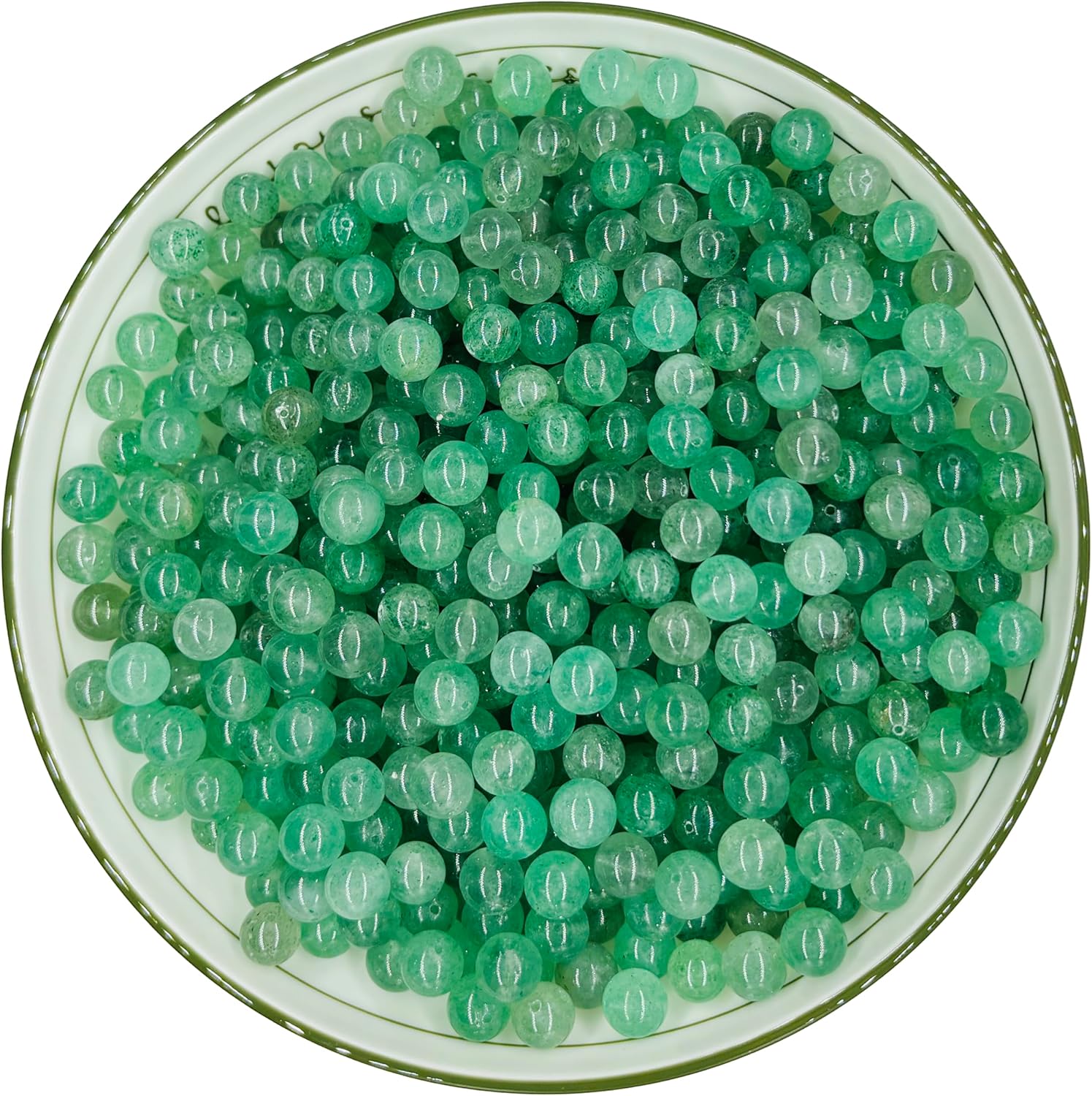 Natural Green Strawberry Quartz Round Beads for Jewelry Making