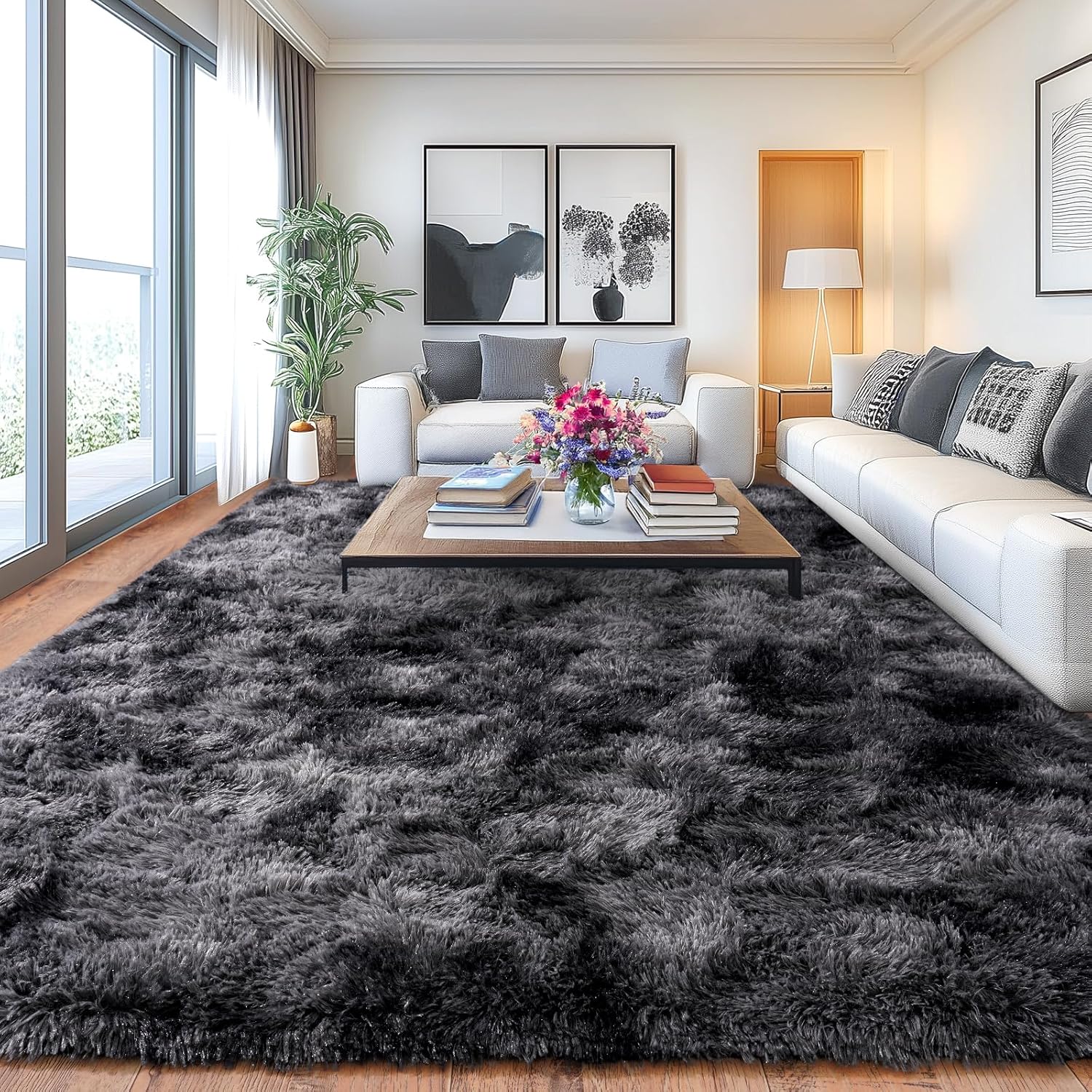 Fluffy Carpet for Living Room, Soft Plush Rug for Nursery