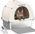 Meowant Enclosed Stainless Steel Cat Litter Box - Extra Large Durable