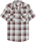 Men's Bamboo Viscose 50/50 Pearl Snap Plaid Shirt - Breathable Fit