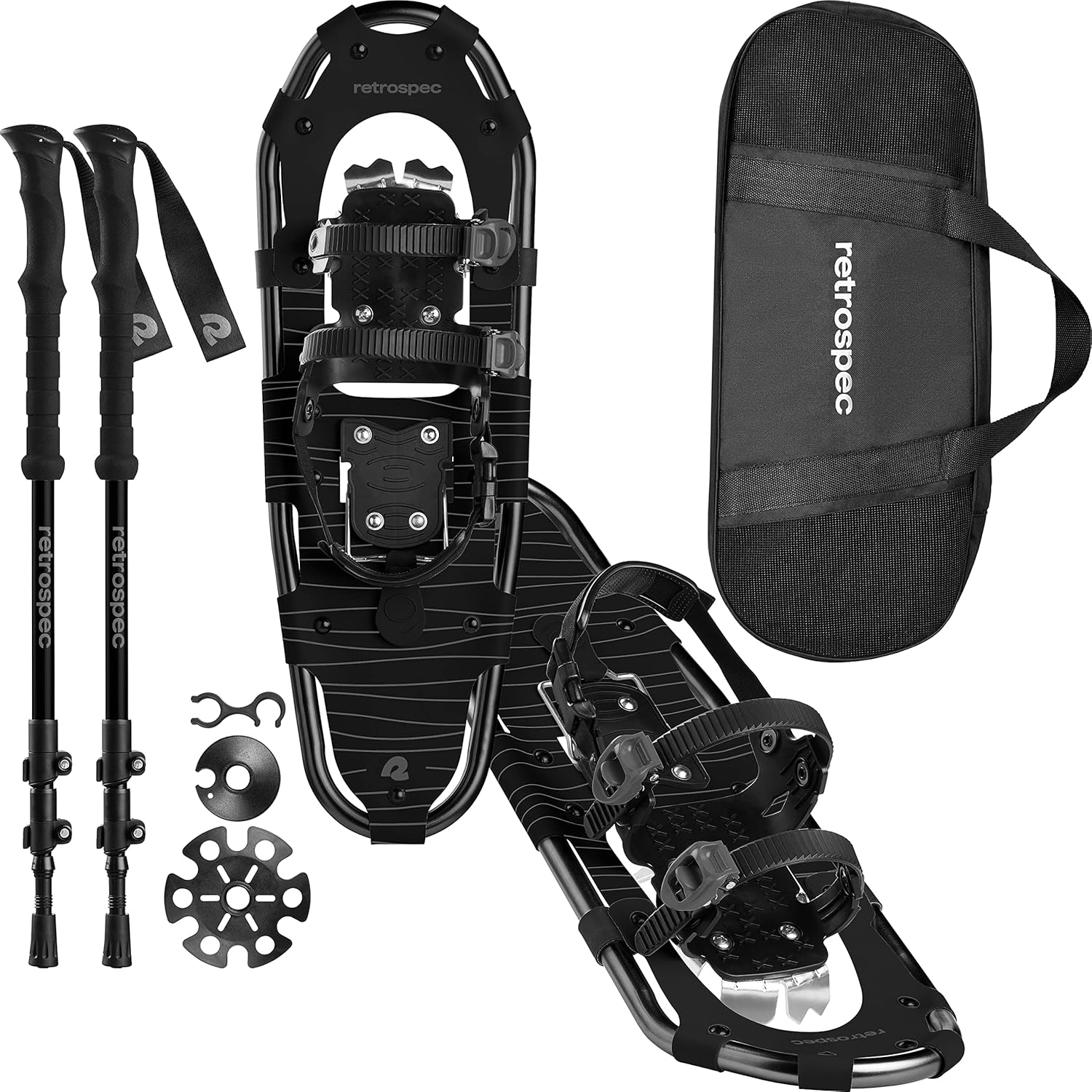 Retrospec Drifter Snowshoes & Trekking Poles Bundle for Winter