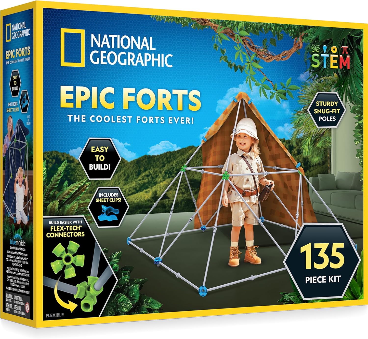 NATIONAL GEOGRAPHIC Kids Fort Building Kit for Epic Indoor Fun
