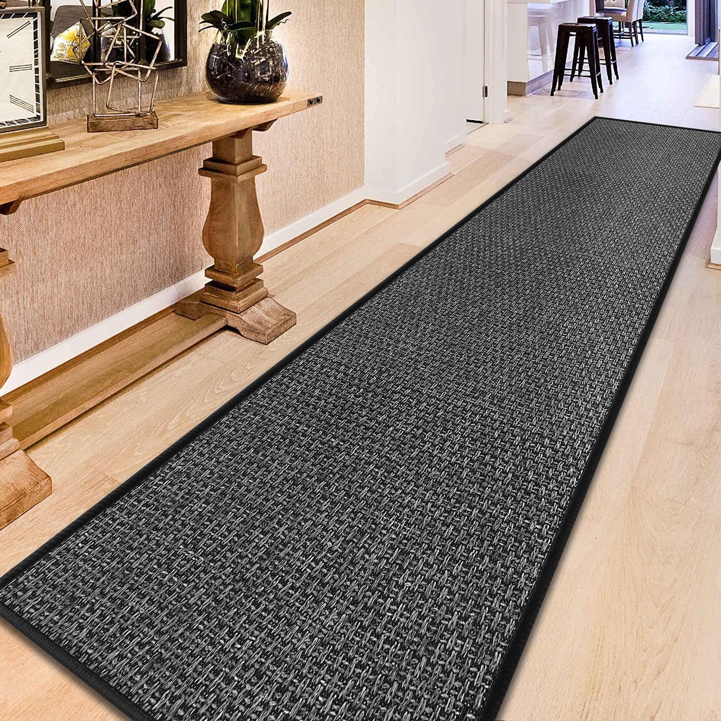 GOYLSER Non Slip Washable Jute Runner Rug for Hallway and Bath
