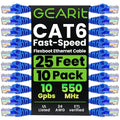 Cat6 Patch Cable 25 ft 10-Pack - Premium Series Blue