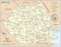 Palmetto Posters 24x31 Laminated Romania Map Poster - Large Detailed